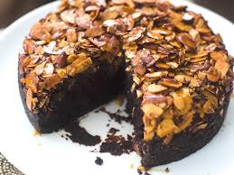 Chocolate Almond Upside-Down Cake